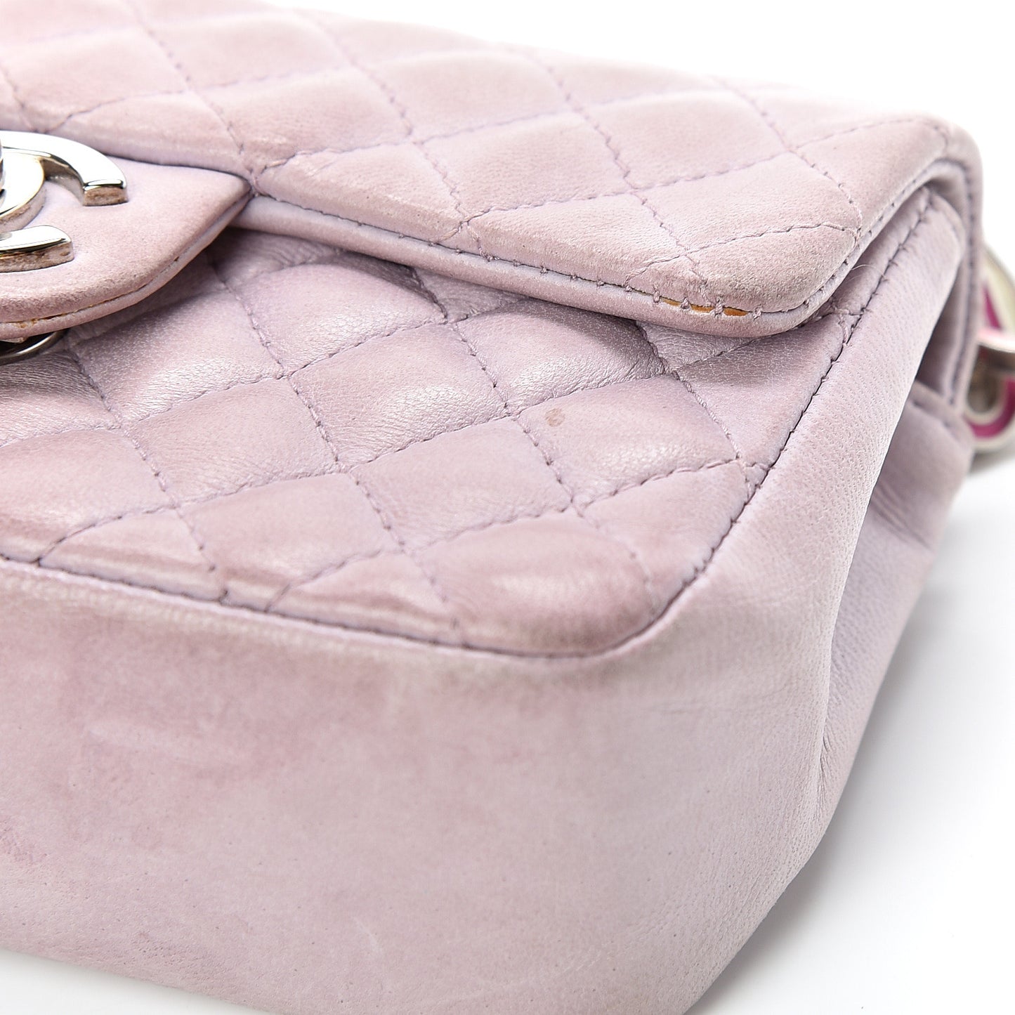 Lambskin Quilted Mini Valentine Flap Lilac