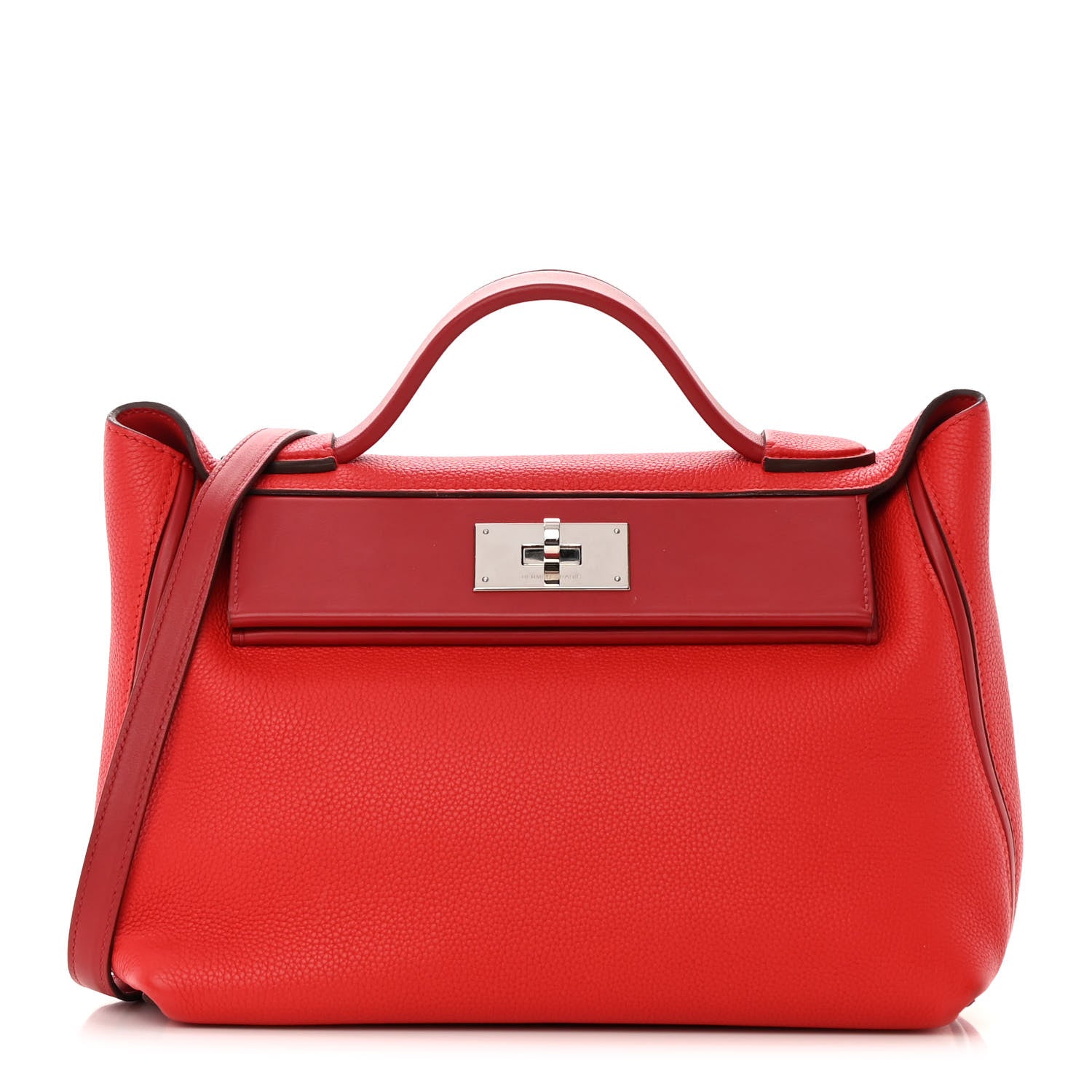 Hermes Taurillon Maurice Swift 24/24 29 Rouge De Coeur Rouge Piment 1 of 18