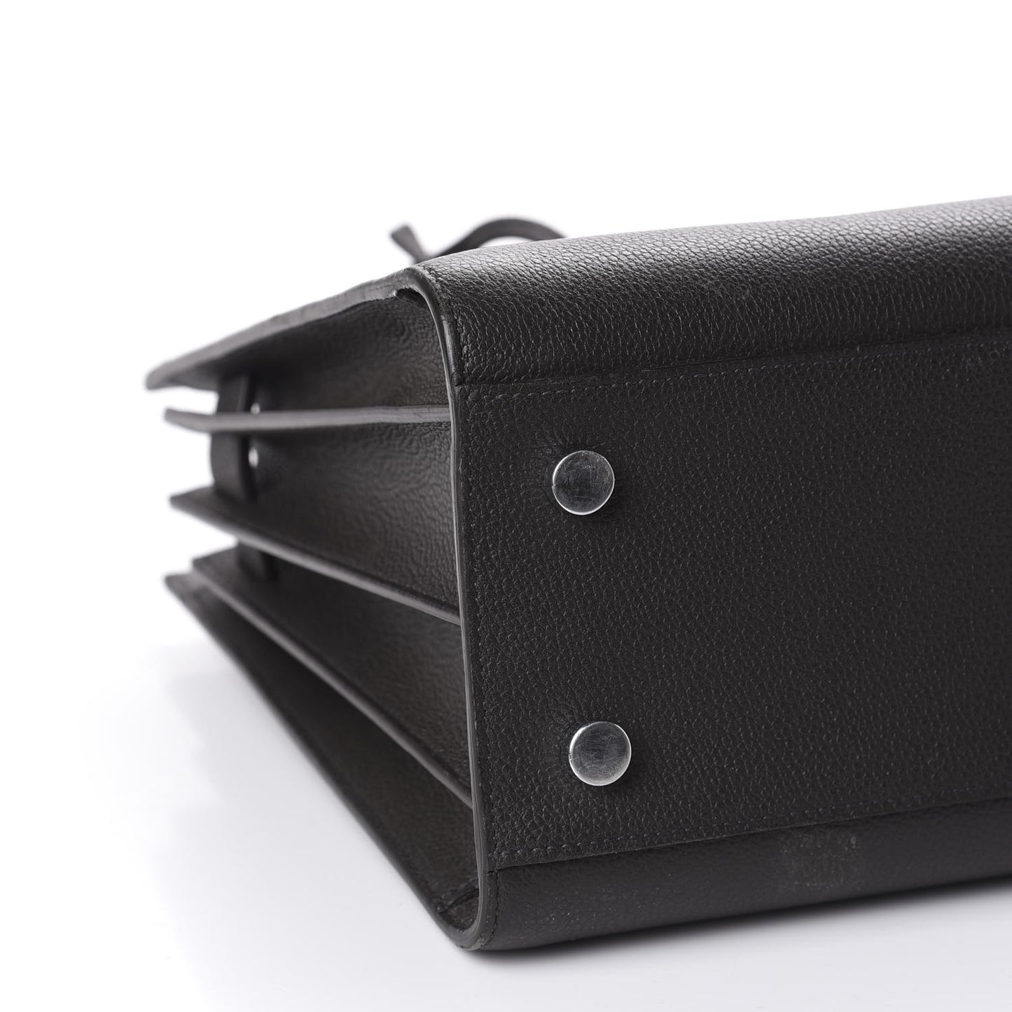Grained Calfskin Baby Sac De Jour Black
