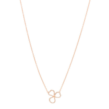 Tiffany 18K Rose Gold Diamond Small Paper Flowers Pendant Necklace 1 of 4