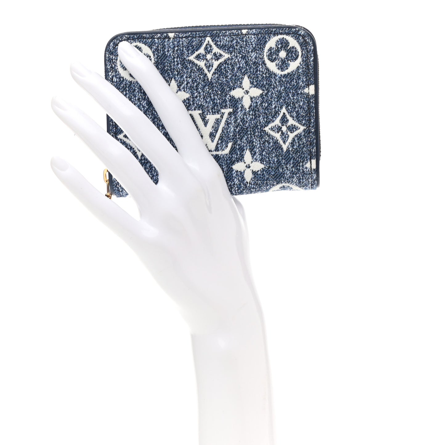 Denim Monogram Jacquard Zippy Coin Purse Bleu