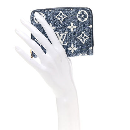 Louis Vuitton Denim Monogram Jacquard Zippy Coin Purse Bleu 2 of 7