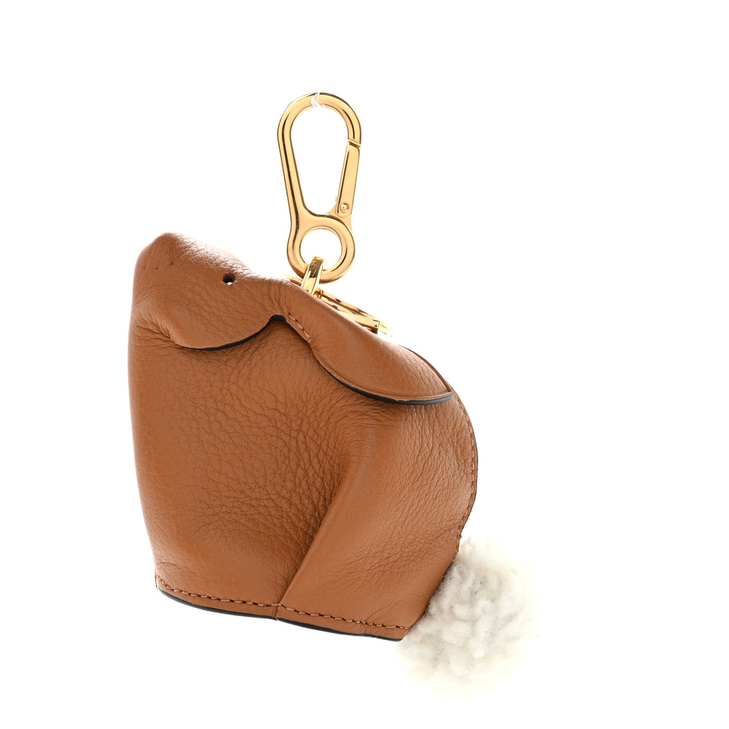 Calfskin Bunny Charm Light Caramel