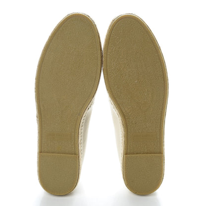 Saint Laurent Canvas Elba Logo Embroidered Espadrilles 45 Panna 8 of 9
