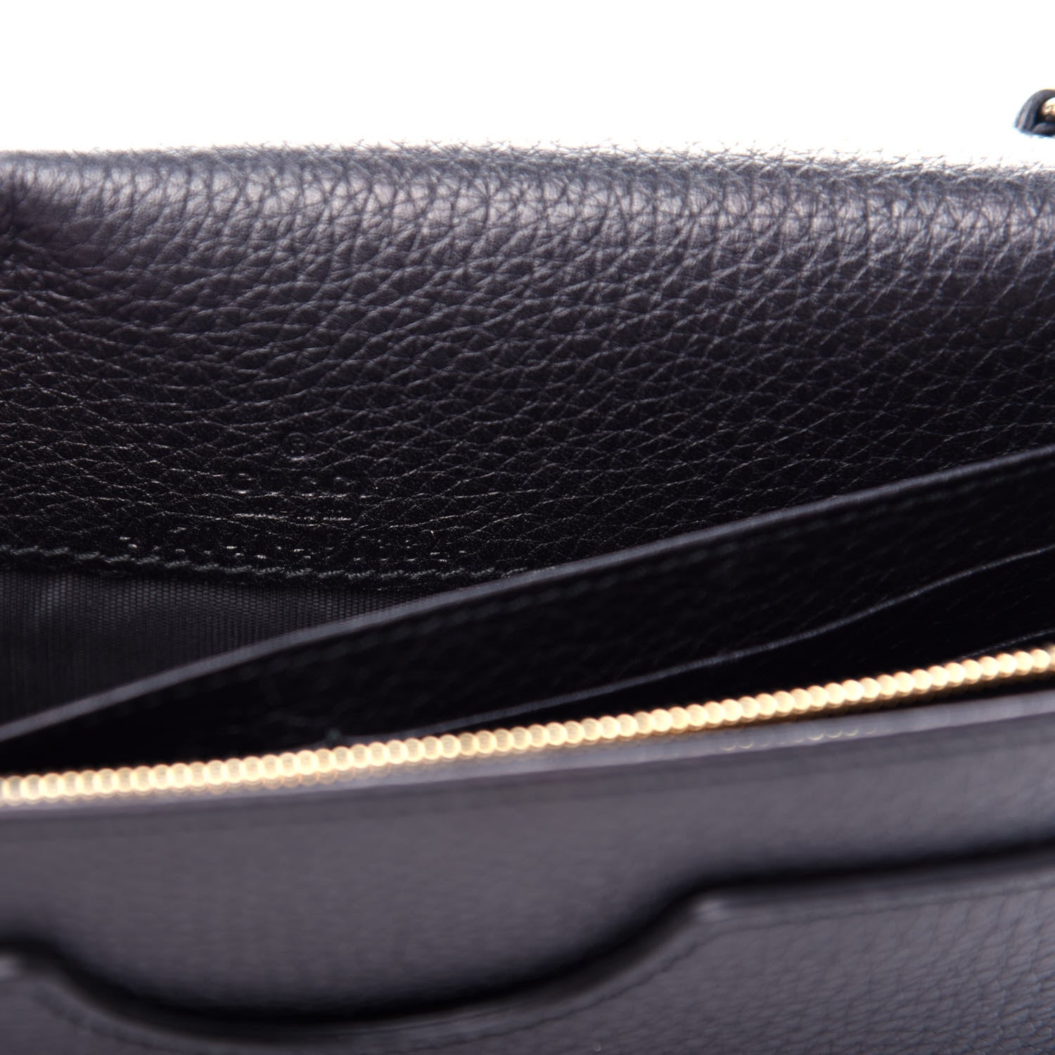 Gucci Pebbled Calfskin Soho Wallet on Chain Black 6 of 9