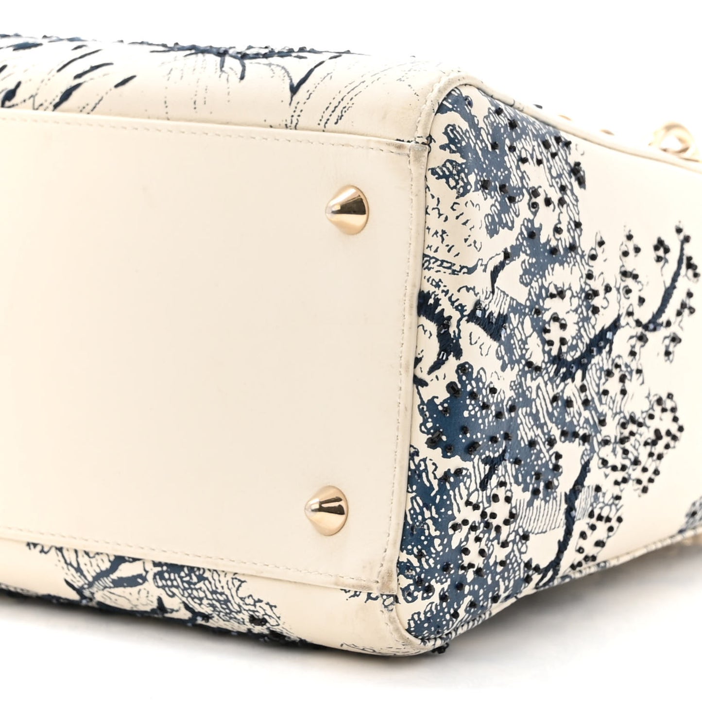 Lambskin Embroidered Medium Toile De Jouy Lady Dior Blue