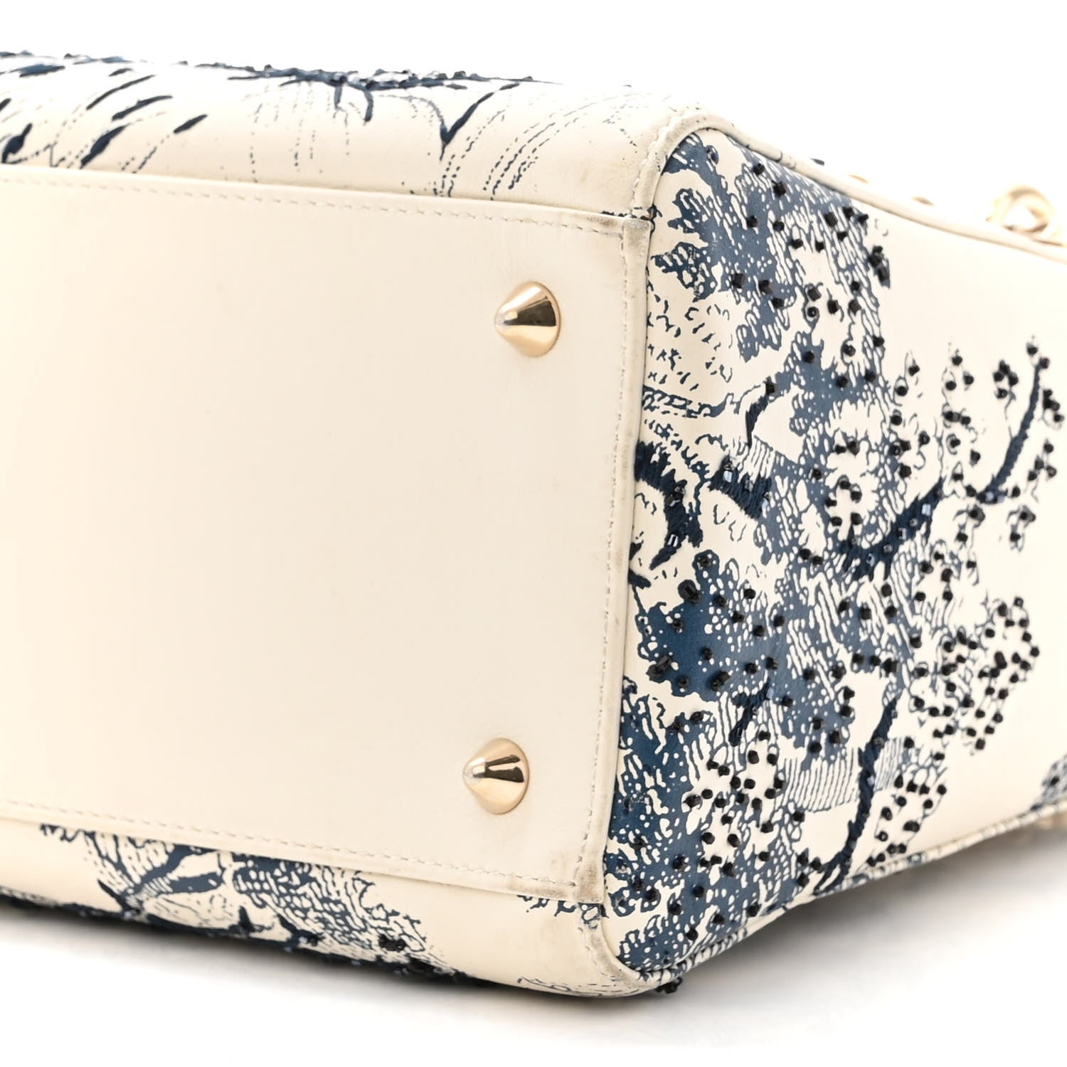 Christian Dior Lambskin Embroidered Medium Toile De Jouy Lady Dior Blue 8 of 20