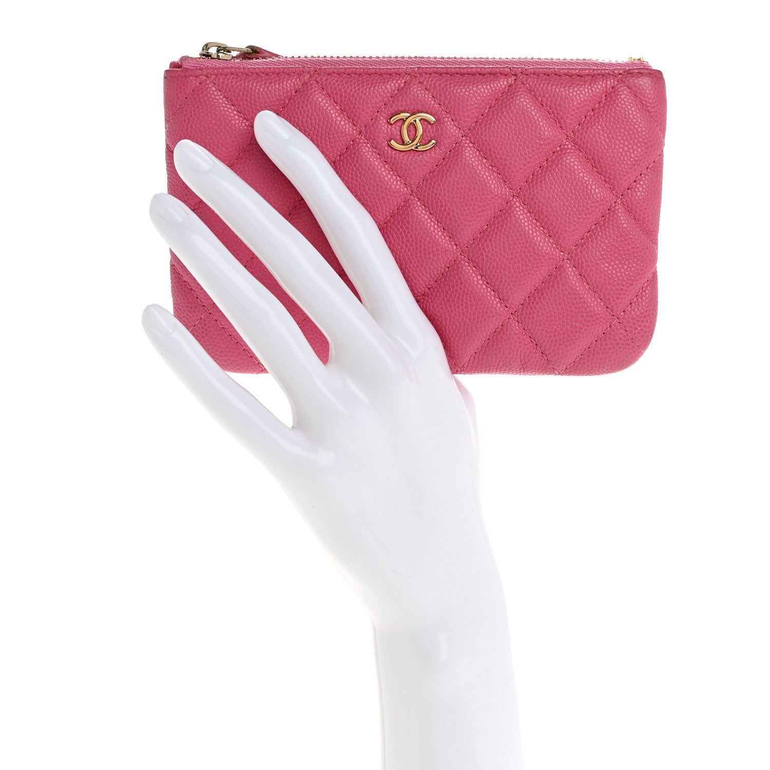Chanel Caviar Quilted Small Cosmetic Case Pink 2 of 12
