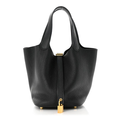 Hermes Taurillon Clemence Picotin Lock 18 PM Black 1 of 10