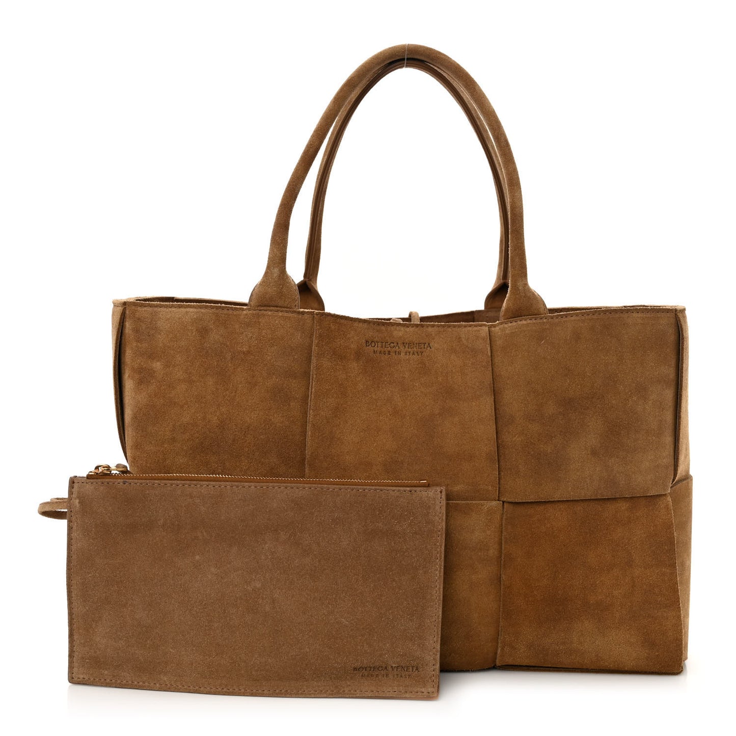 Suede Maxi Intrecciato Small Arco Tote