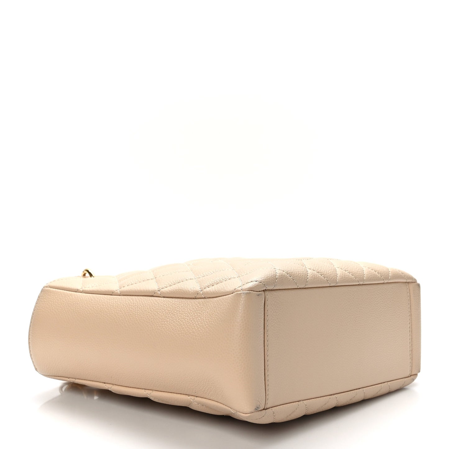 Caviar Quilted Petit Shopping Tote PST Beige Clair