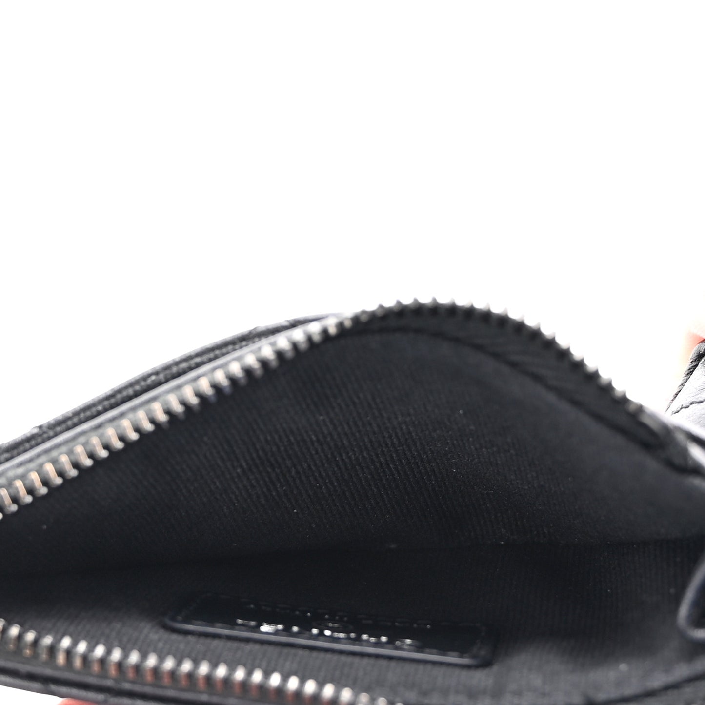 Calfskin Quilted Zip Card Holder So Black