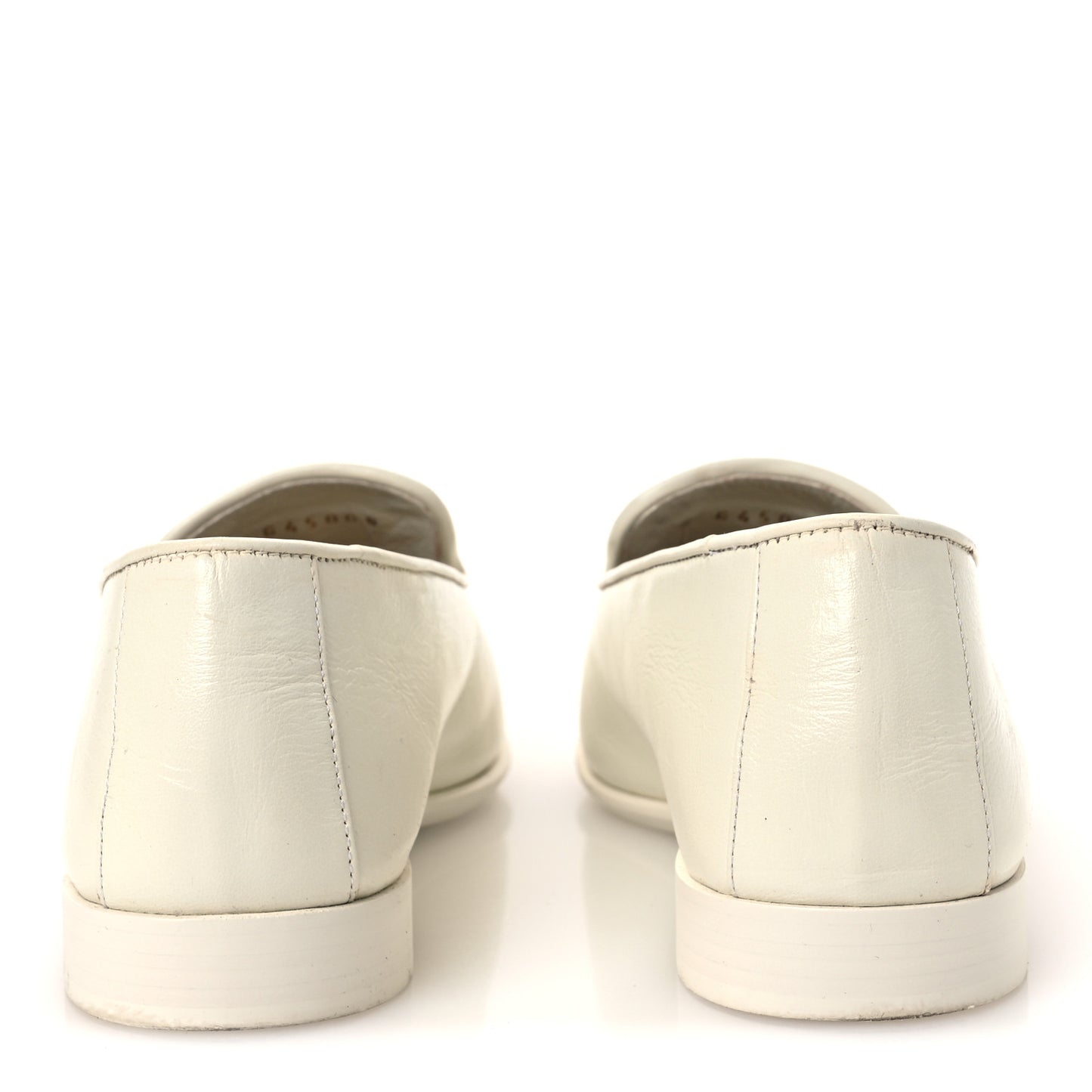 Shiny Calfskin Pearl CC Mocassin Loafers 36 White
