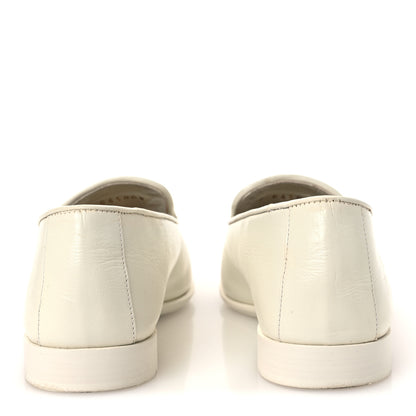 Chanel Shiny Calfskin Pearl CC Mocassin Loafers 36 White 6 of 13