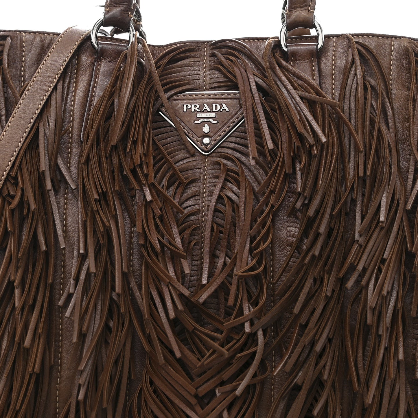 Gaufre Tassel Tote Bag Brown