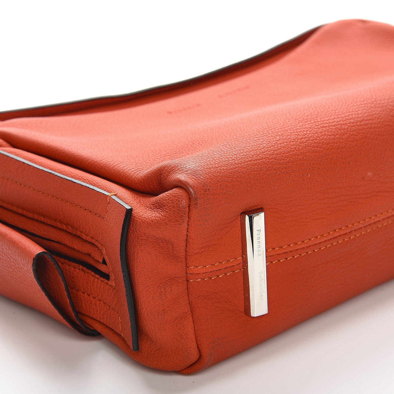Proenza Schouler Grained Calfskin Carlton Clutch Dark Orange 11 of 12