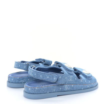 Chanel Denim CC Dad Sandals 38 Light Blue 4 of 8
