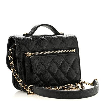 Chanel Caviar Quilted Business Affinity Clutch With Chain Black 3 of 13
