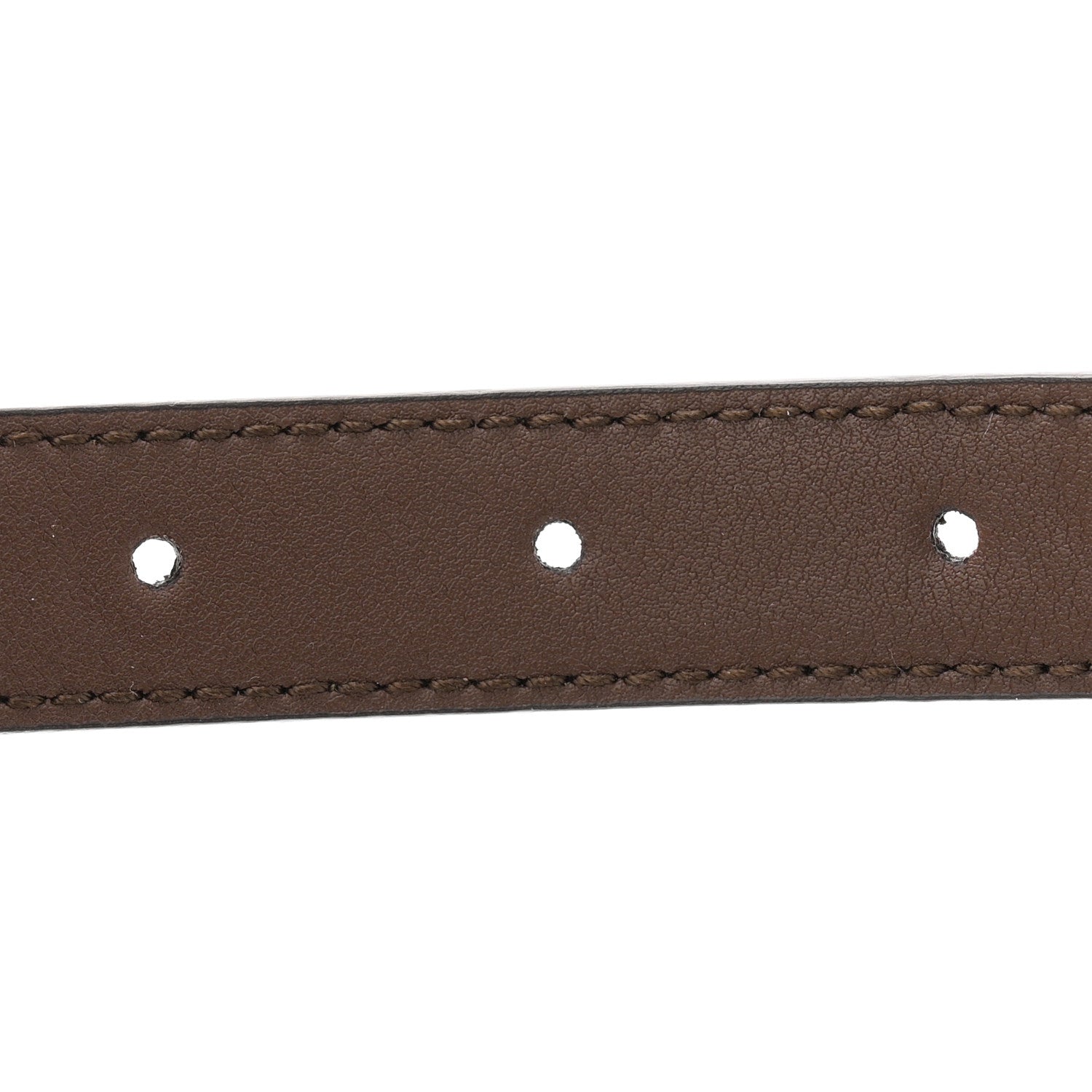 Gucci GG Supreme Monogram Calfskin Strawberry Buckle Thin Belt 80 32 Beige Ebony New Acero 5 of 5