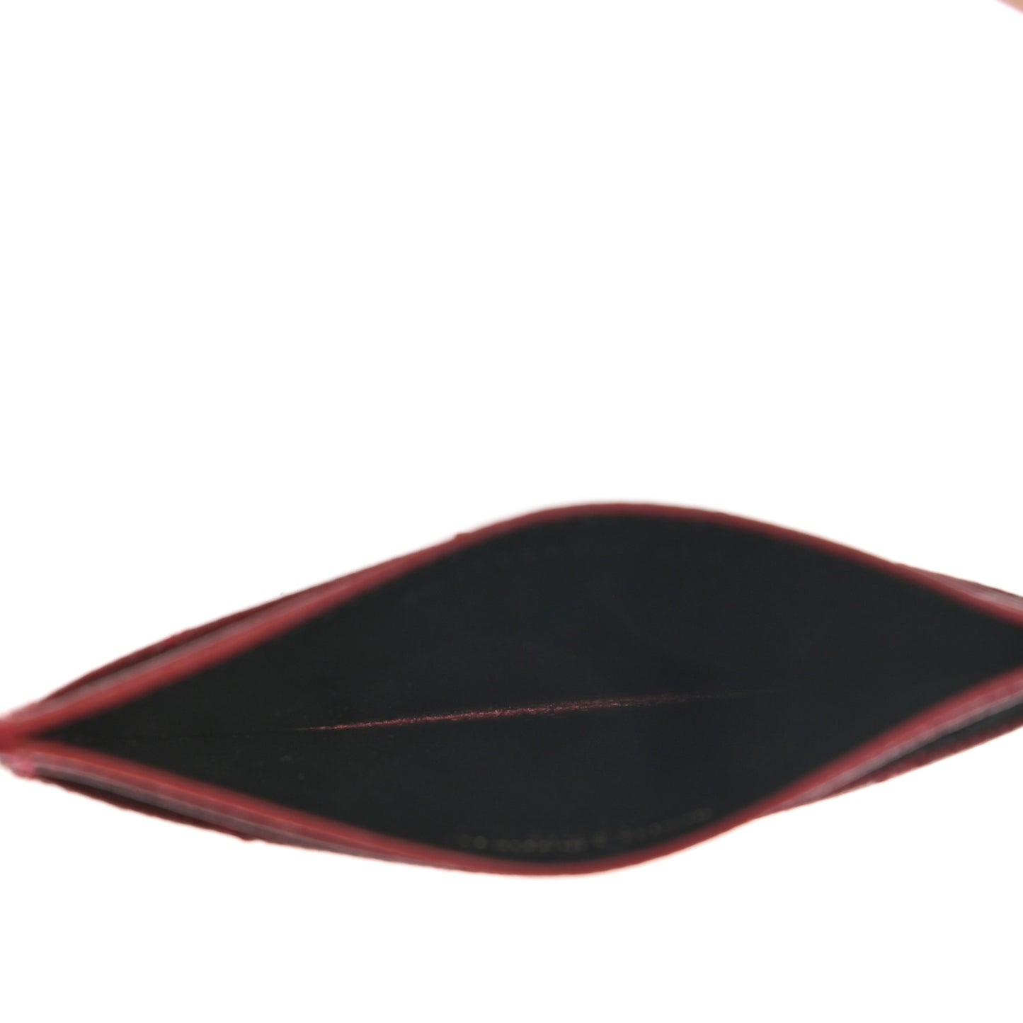 Grain De Poudre Matelasse Chevron Monogram Credit Card Case Palissandre