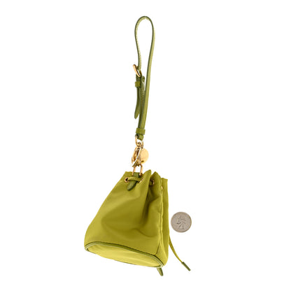 Prada Re-Nylon Saffiano Mini Icon Keychain Charm Edera 2 of 10