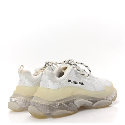 Balenciaga Fabric Mesh Clear Sole Womens Triple S Sneakers 38 White 4 of 6