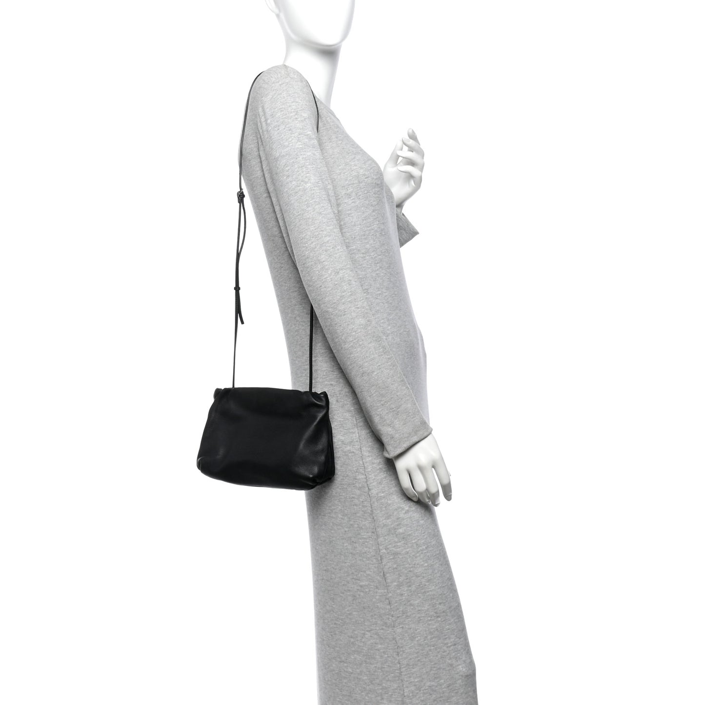 Grained Calfskin Bourse Clutch Black