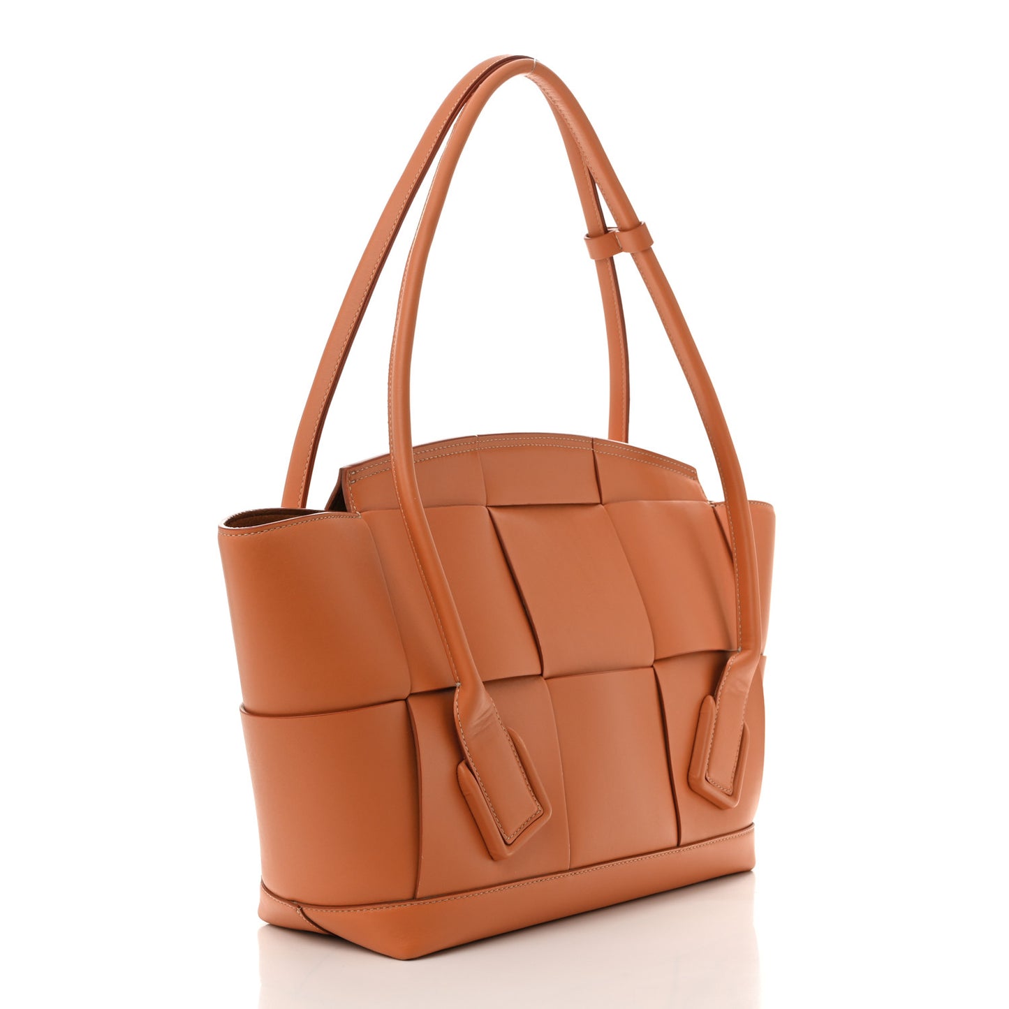 French Calfskin Maxi Intrecciato Medium Arco Caramel