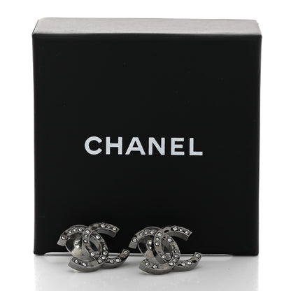 Chanel Ruthenium Crystal CC Earrings 5 of 5