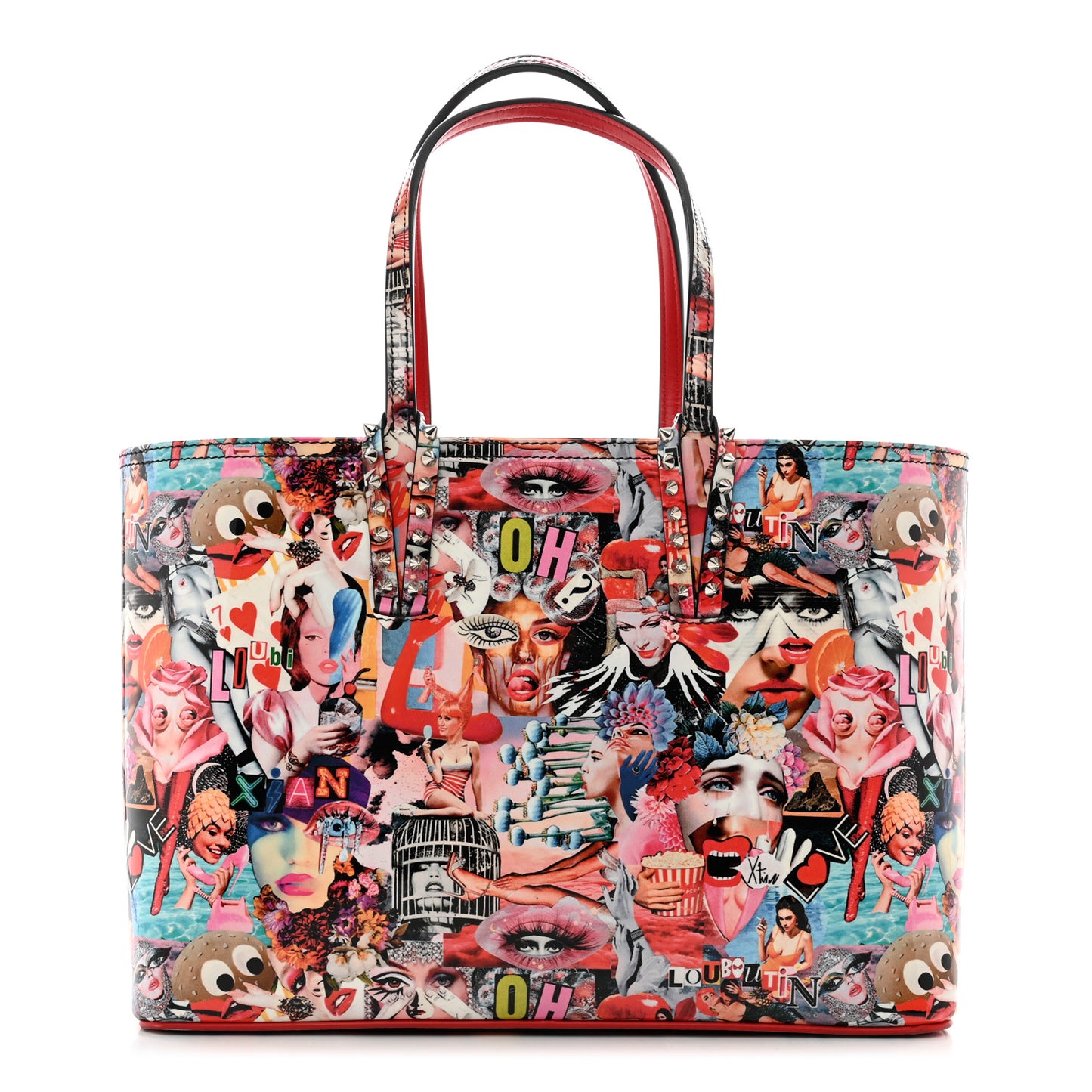 Patent Calfskin Small Oh Xtian Cabata Tote Red