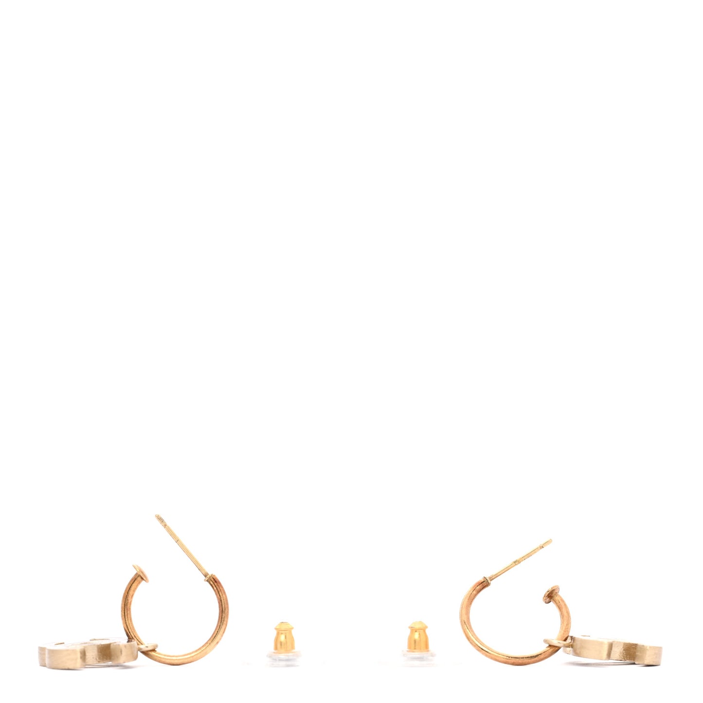Enamel CC Drop Earrings Gold Purple