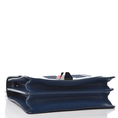 Fendi Canvas Calfskin Striped Small Kan I Shoulder Bag Midnight Blue 4 of 10