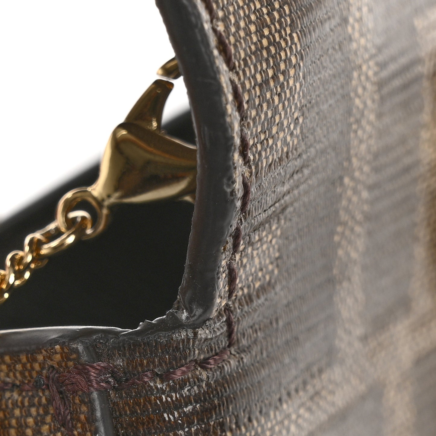 Glazed Fabric FF 1974 Nano Baguette Charm Mogano Panna