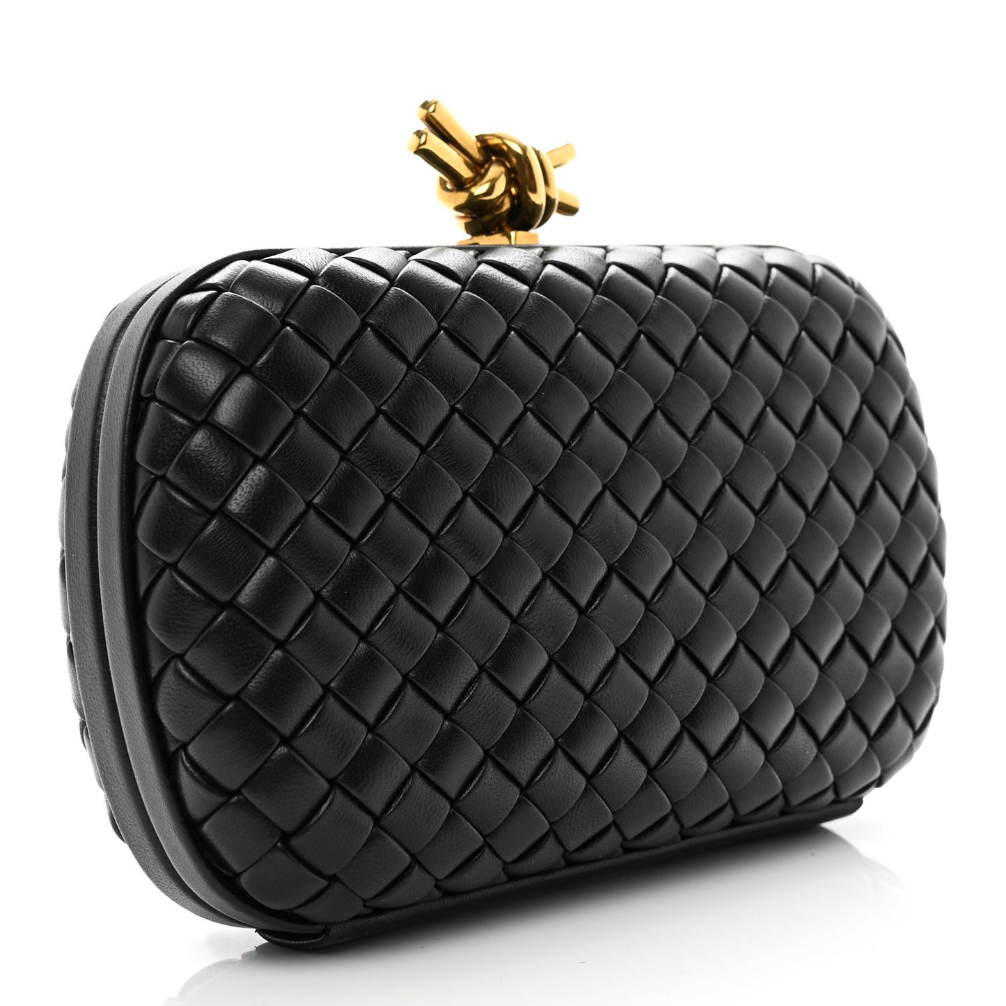 Nappa Intrecciato Knot Clutch Black