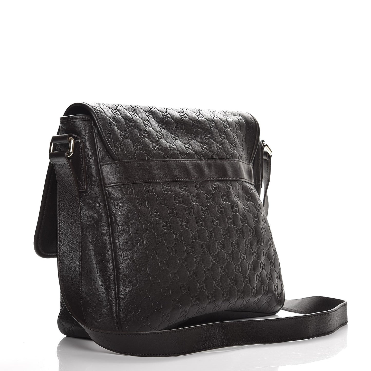Guccissima Medium Flap Messenger Bag Black