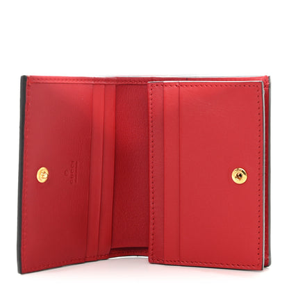 Gucci GG Supreme Monogram Bosco Patch Card Case Wallet Beige Malva Hibiscus Red 5 of 9