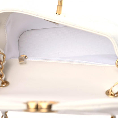 Chanel Shiny Caviar Quilted Mini Flap White 9 of 10