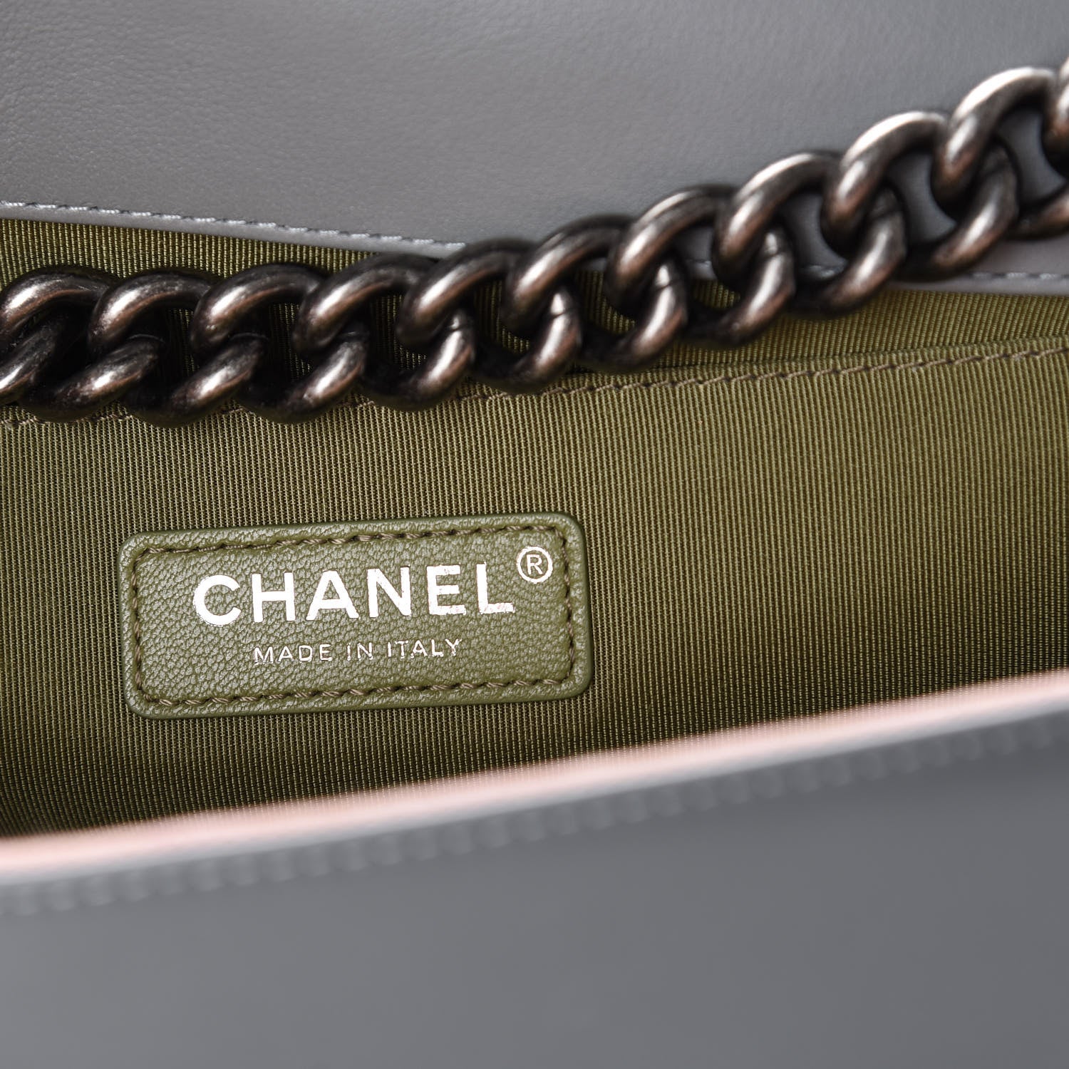 Chanel Lambskin Quilted Medium Boy Flap Grey 8 of 10