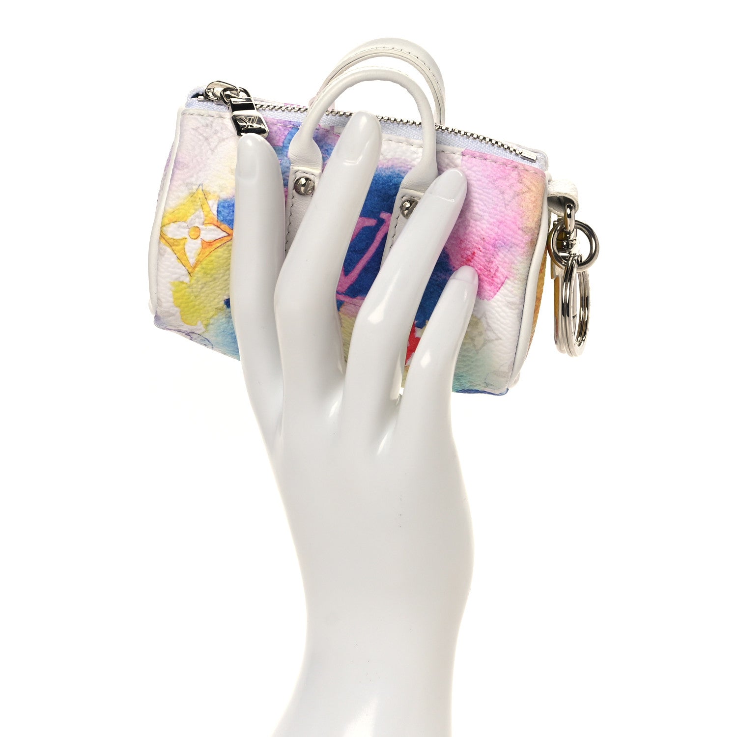 Louis Vuitton Monogram Watercolor Mini Keepall Bag Charm Key Holder Multicolor 2 of 7
