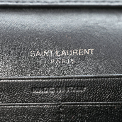 Saint Laurent Lambskin Diamond Quilted Becky Chain Wallet Black 6 of 10