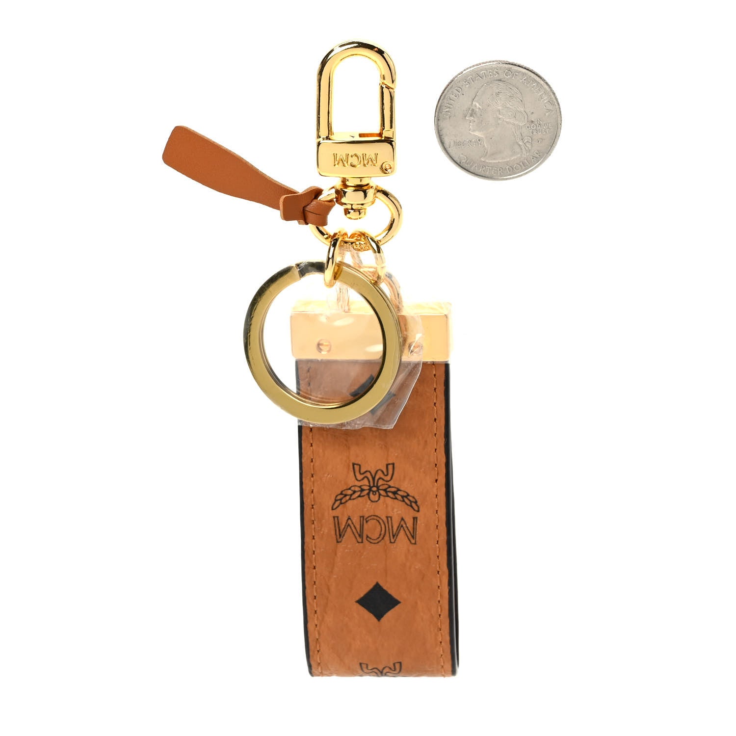 MCM Visetos Key Ring Cognac 2 of 4