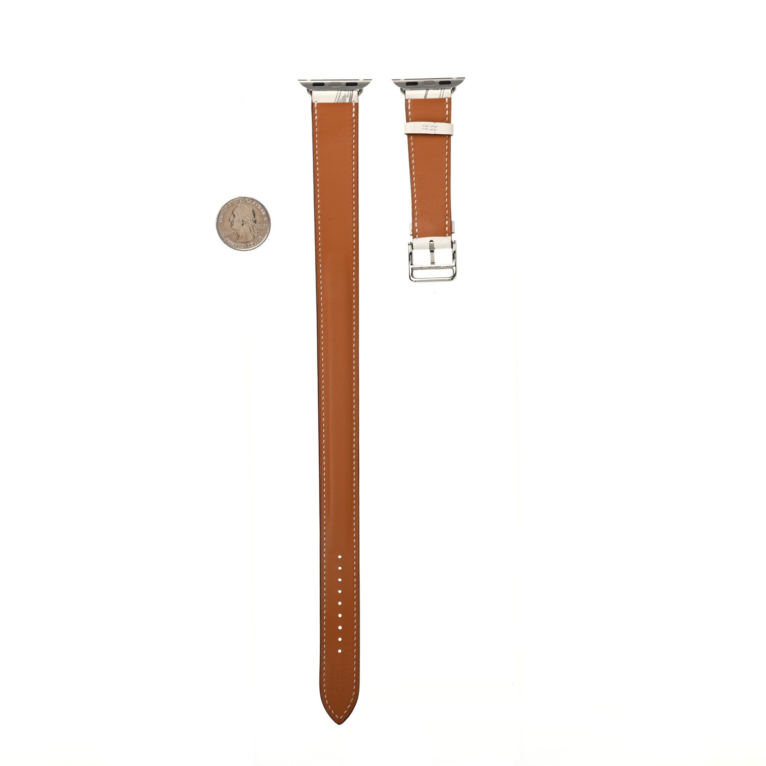 Hermes Swift Della Cavalleria Print 40mm Apple Double Tour Watch Strap White 4 of 6