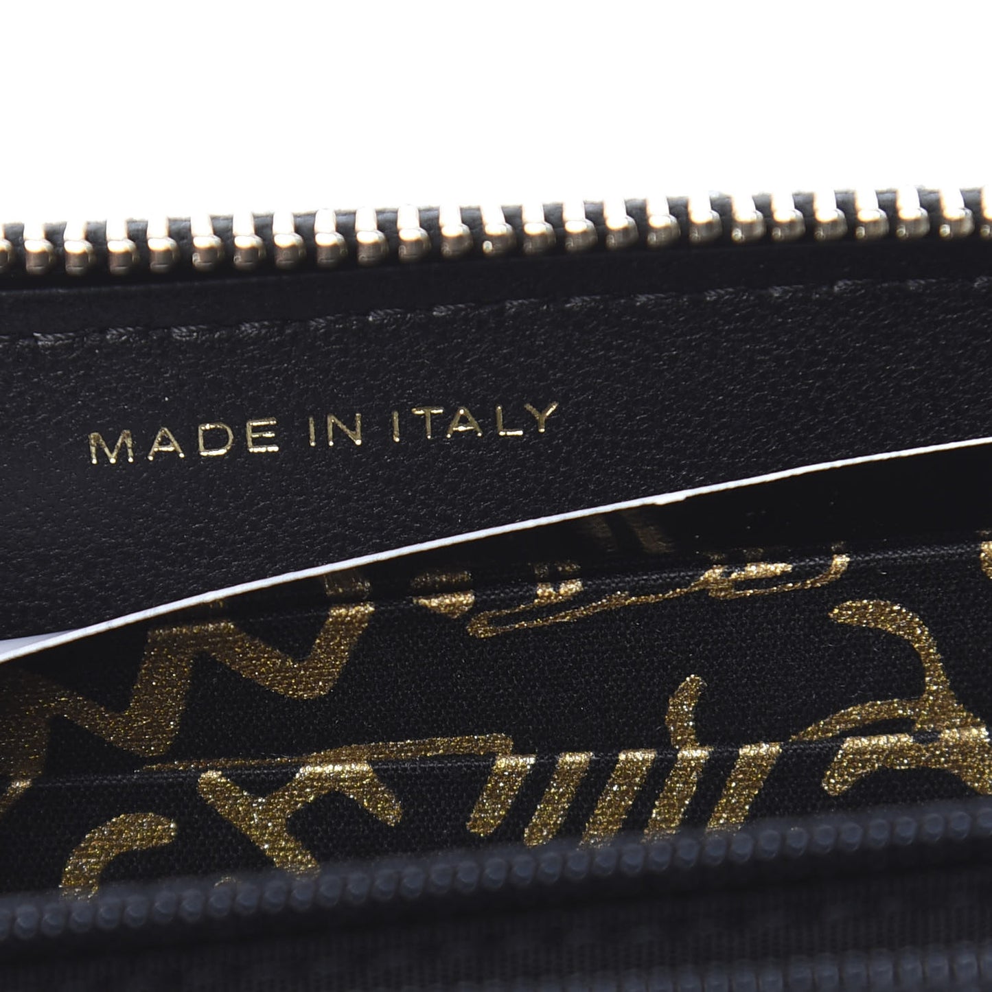 Lambskin Quilted Small Zip Around Wallet Black
