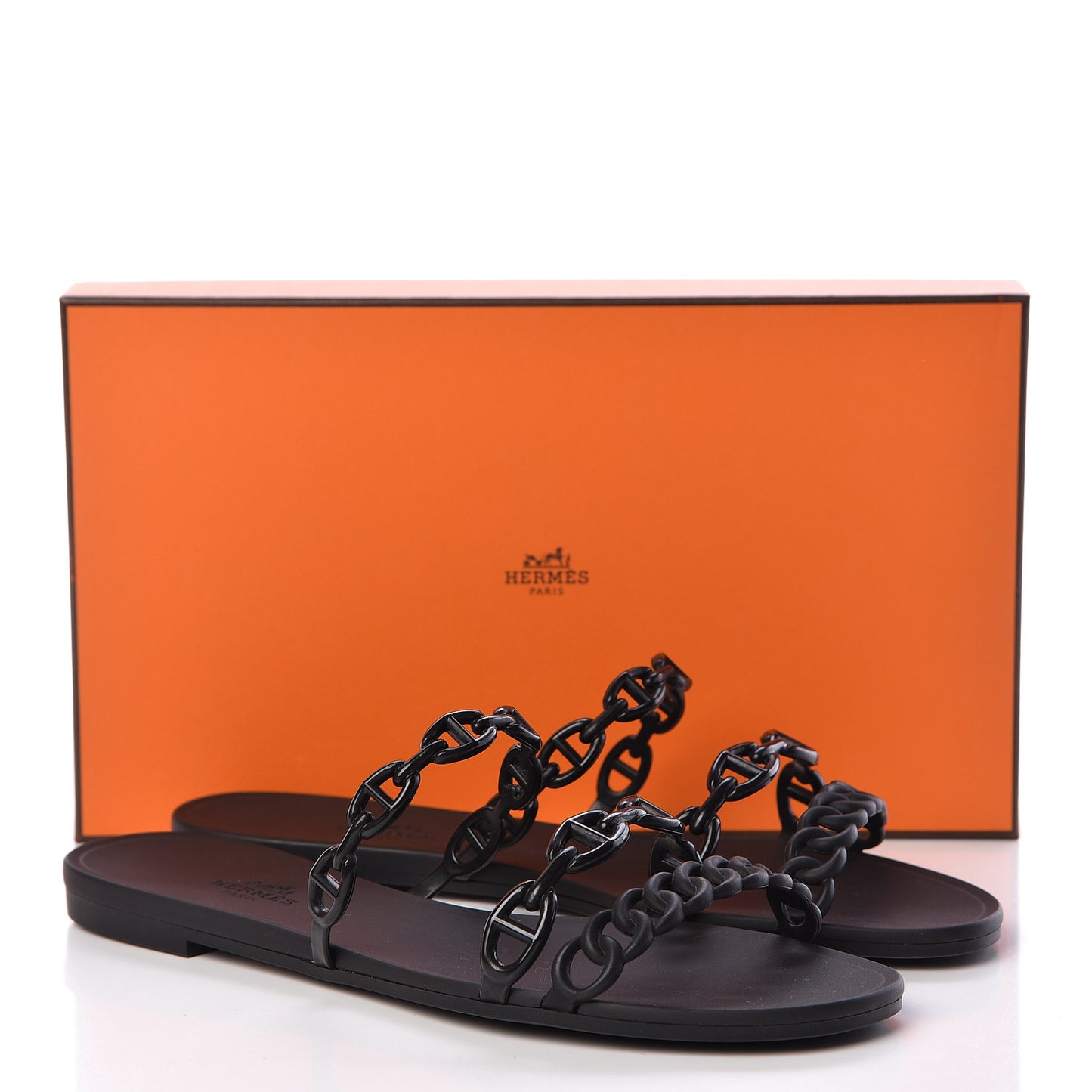 Rubber Chaine d'Ancre Rivage Sandals 38 Black