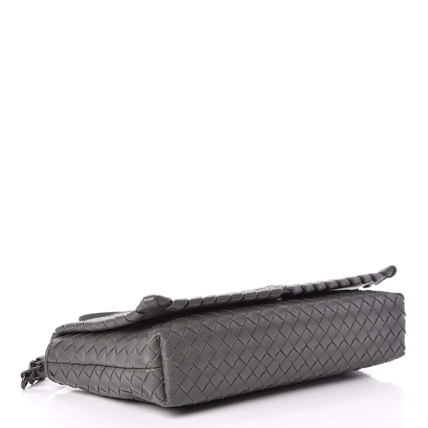 Nappa Intrecciato Dahlia Clutch Crossbody Light Grey