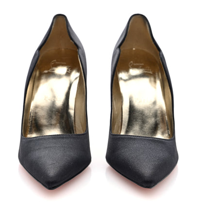 Christian Louboutin Crepe Satin Crystal LipStrass 100 Pumps 38 Black 3 of 8