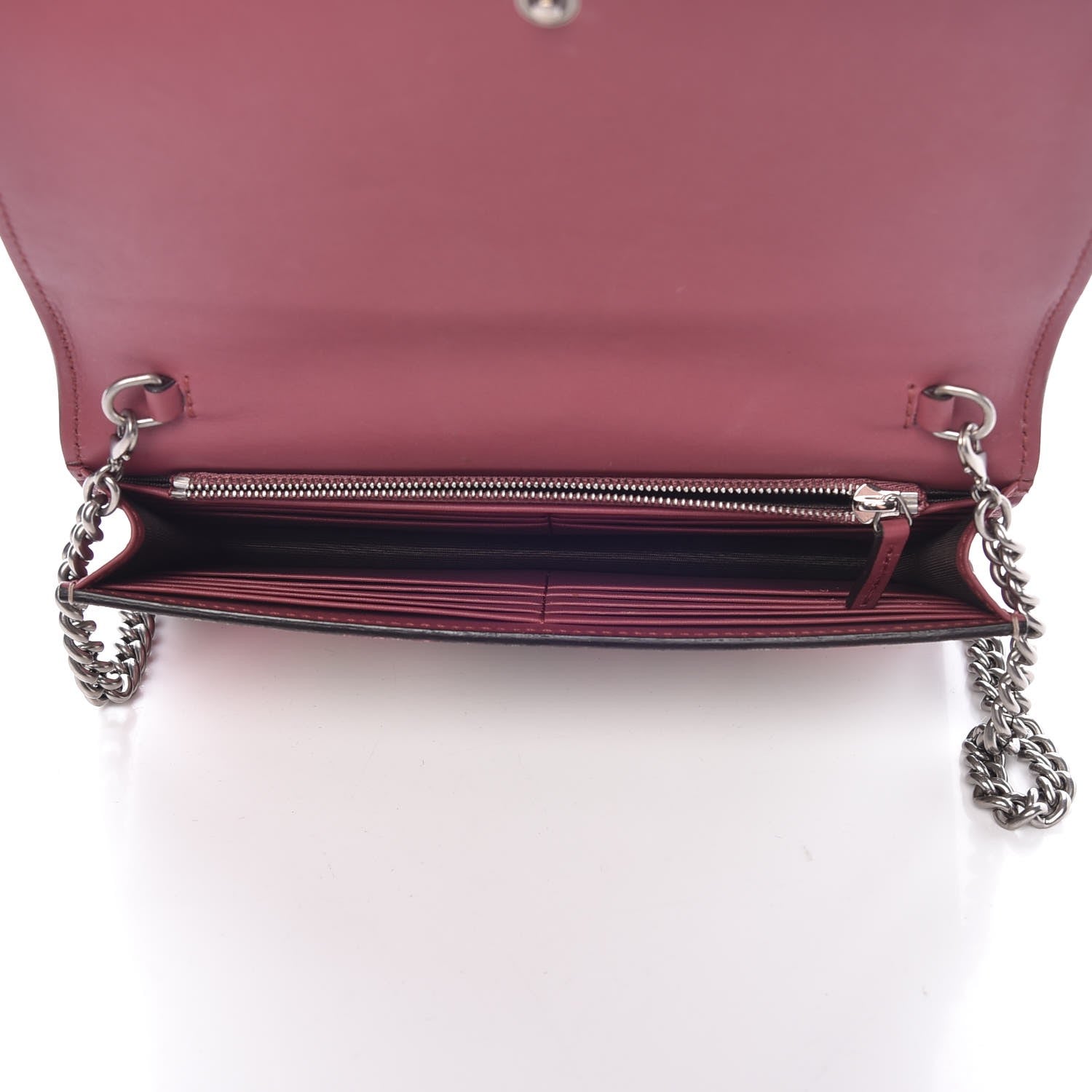 Gucci GG Supreme Monogram Blooms Chain Wallet Beige Multicolor Dry Rose 5 of 7
