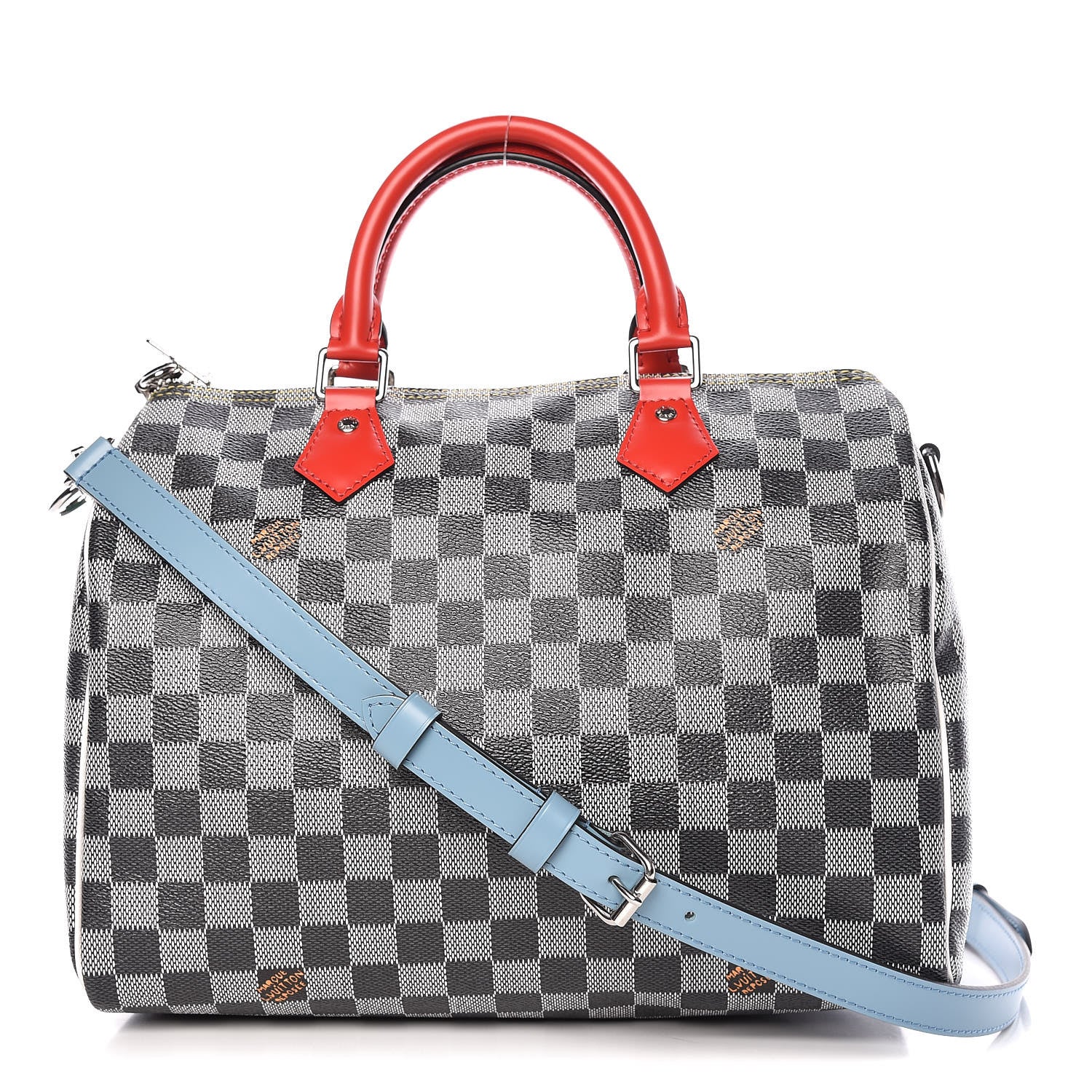 Louis Vuitton Damier Speedy Bandouliere 30 Black White 1 of 9