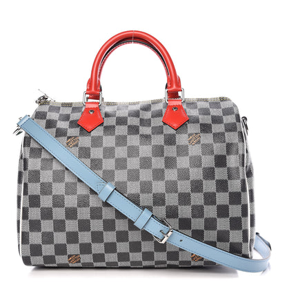 Louis Vuitton Damier Speedy Bandouliere 30 Black White 1 of 9