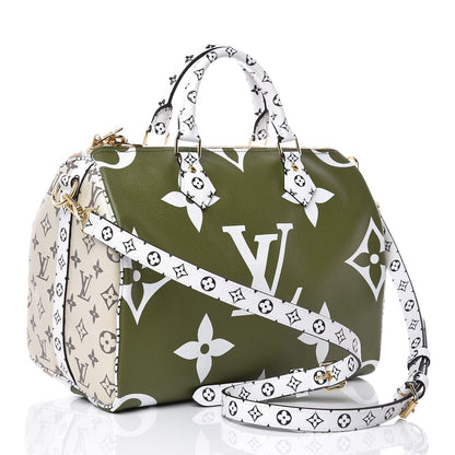 Louis Vuitton Monogram Giant Speedy Bandouliere 30 Kaki Beige 3 of 9